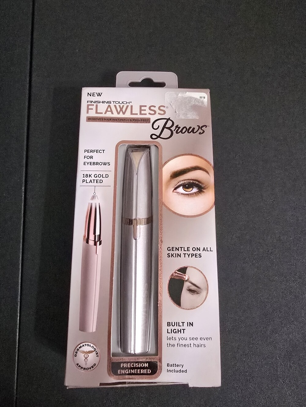 New Flawless Brows 18K Gold Plated Eyebrow Trimmer - Rose Gold/Silver